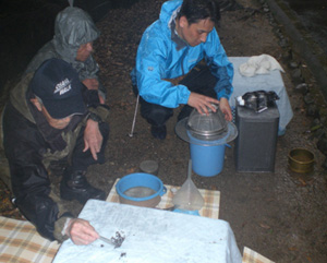 船岡山公園での現地実習