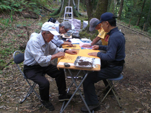 神峰山の森　カウント作業状況