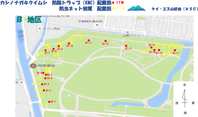 深北緑地 北側 トラップ配置計画図