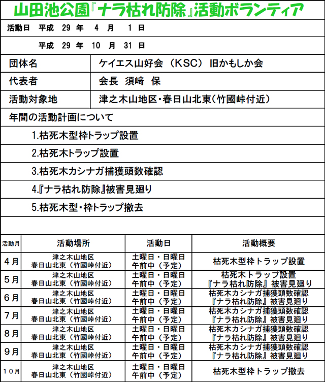 平成29年　活動計画書